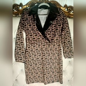 Collar style dress with pattern print graphic